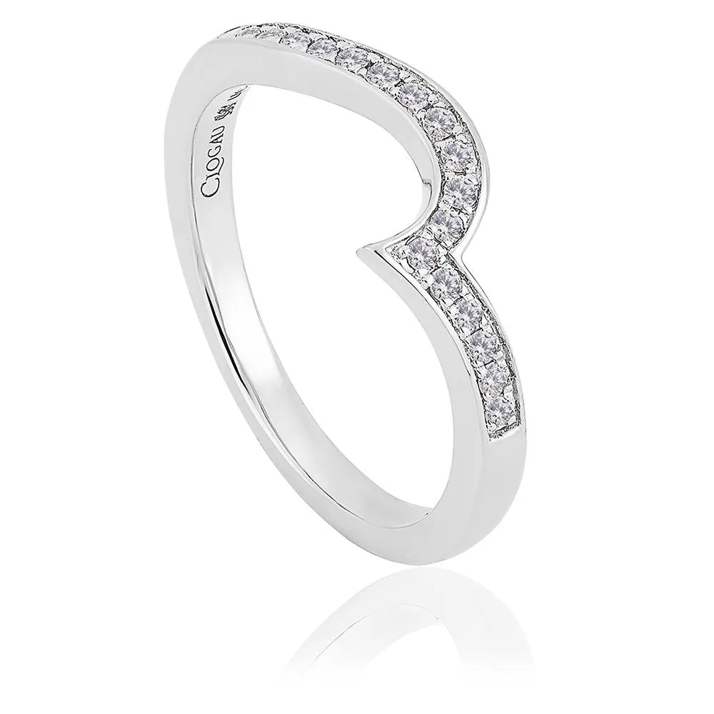 Clogau True Romance 18ct White Gold 0.17ct Diamond Wedding Ring