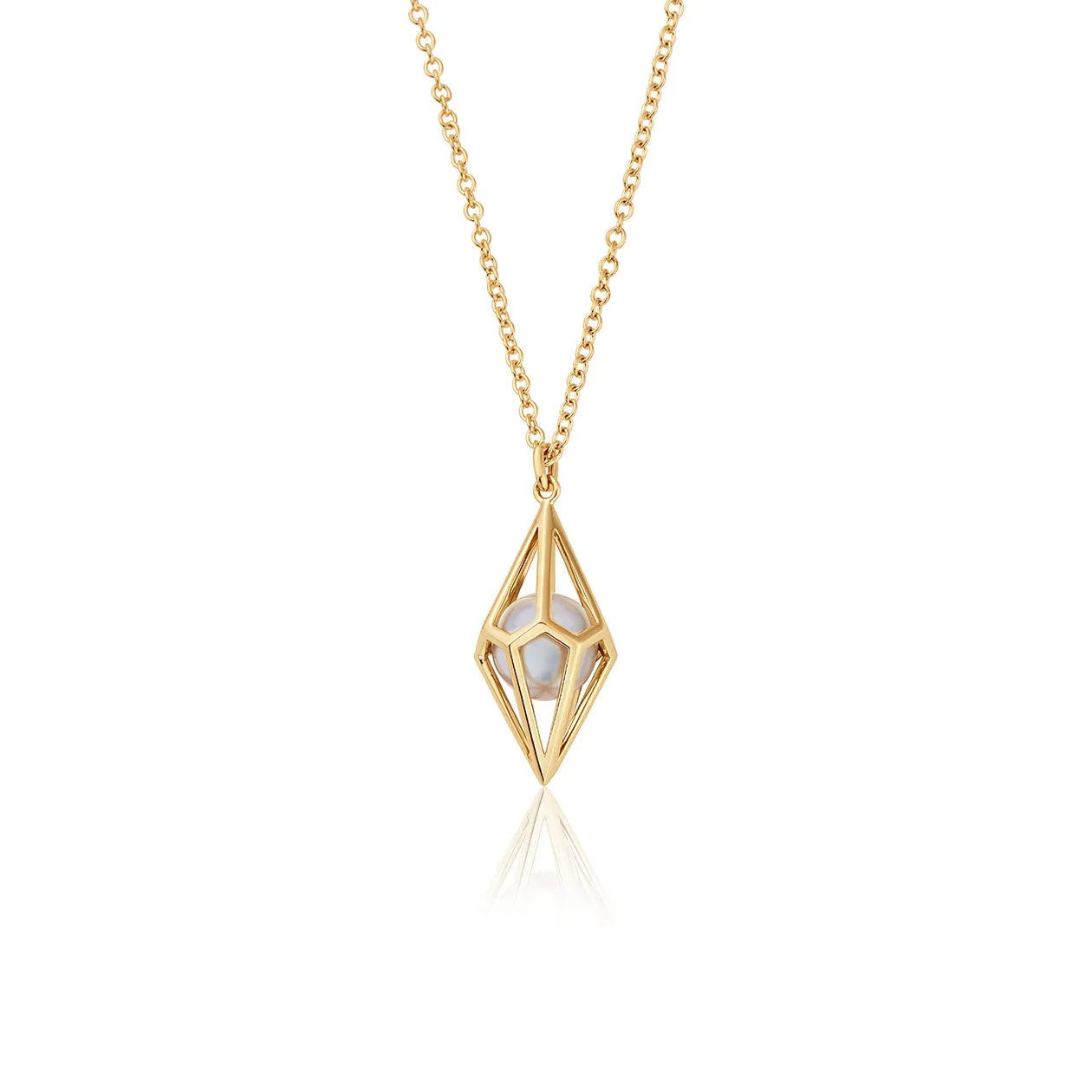 Clogau Watching Chamber Caged 9ct Gold Black Pearl Pendant D