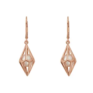 Clogau Watching Chamber Caged 9ct Gold White Pearl Earrings