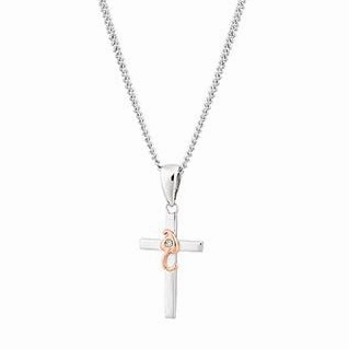 Clogau Cariad Bach Sterling Silver Cross Pendant Necklace
