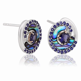 Clogau Ebb and Flow Sterling Silver Abalone Stud Earrings