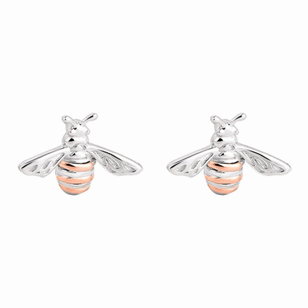 Clogau Honey Bee Sterling Silver 9ct Rose Gold Stud Earrings