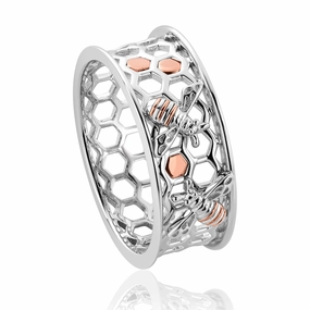 Clogau Honey Bee Sterling Silver Ring D