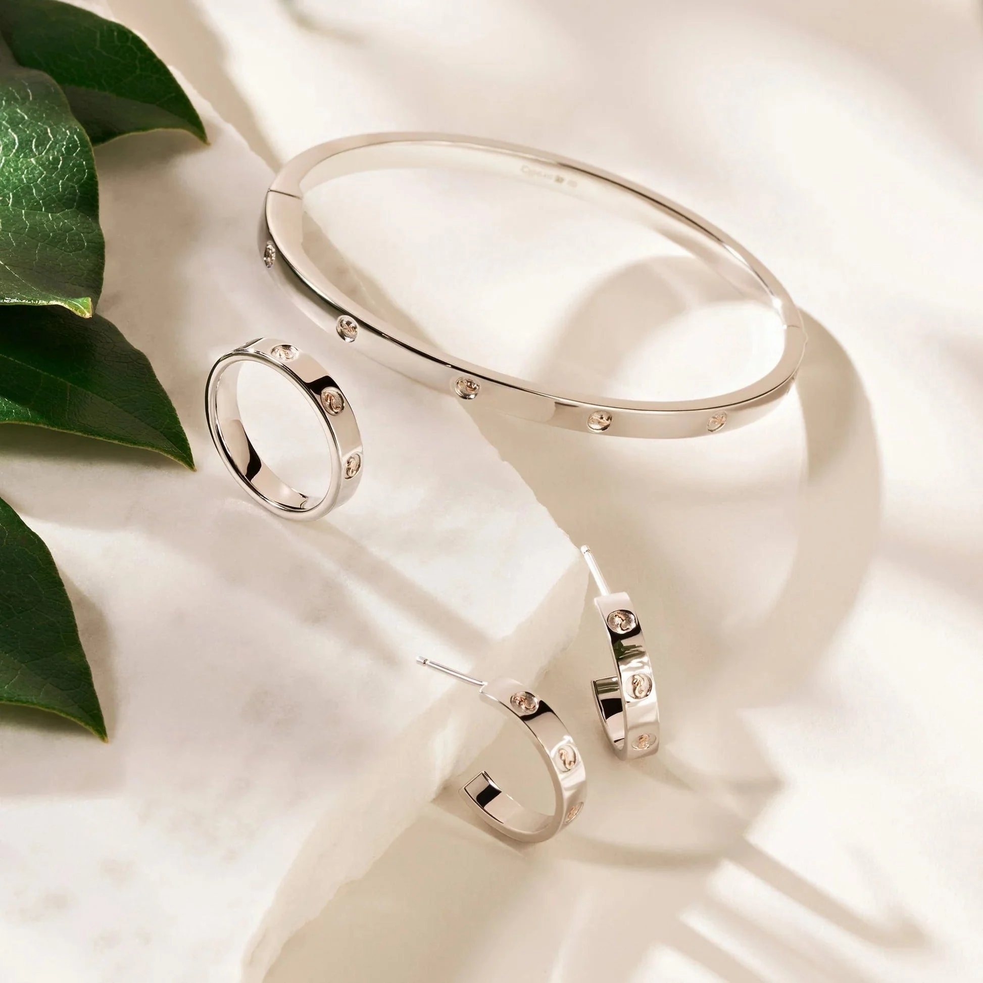 Clogau Insignia Sterling Silver Slim Bangle
