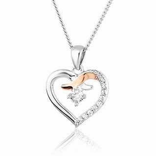 Clogau Kiss 9ct Rose Gold Sterling Silver Pendant