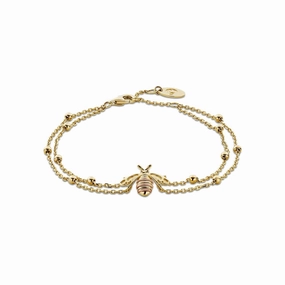 Clogau Nature's Wonder 9ct Solid Gold Honey Bee Double-Chain Bracelet