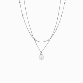 Clogau Nature's Wonder Sterling Silver Beachcomber Layered Necklace with Pearl