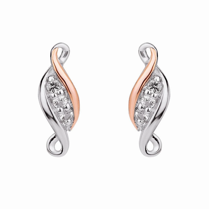 Clogau Past Present Future Sterling Silver Stud Earrings