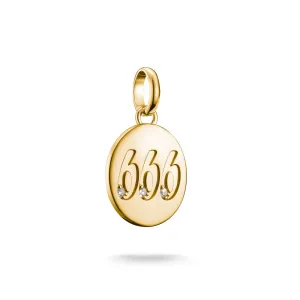 Connect Charm angel number 666 with stones Gold
