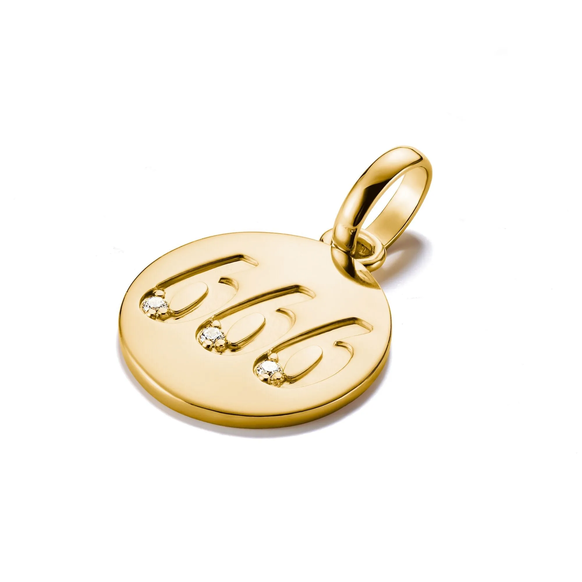 Connect Charm angel number 666 with stones Gold