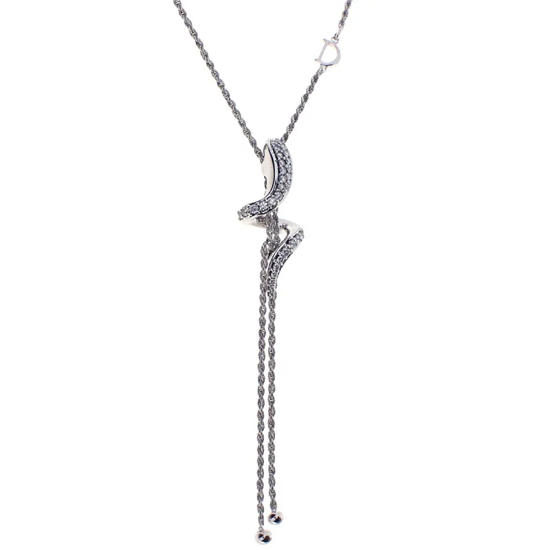 Damiani Eden 18ct White Gold 0.41ct Diamond Snake Lariat Necklace