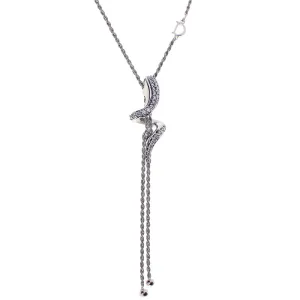 Damiani Eden 18ct White Gold 0.41ct Diamond Snake Lariat Necklace