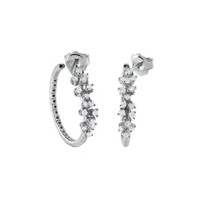 Damiani Mimosa 18ct White Gold 0.70ct Diamond Hoop Earrings