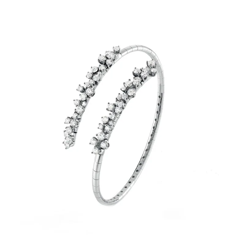Damiani Mimosa 18ct White Gold 2.02ct Diamond Flexible Bracelet