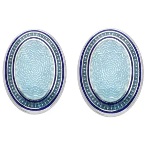 Deakin & Francis Cufflinks Blue Enamel Oval