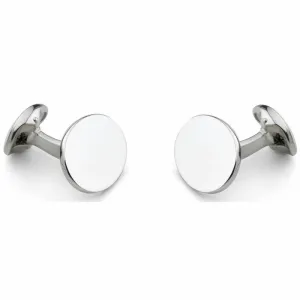 Deakin & Francis Cufflinks Sterling Silver Plain Oval Cufflinks