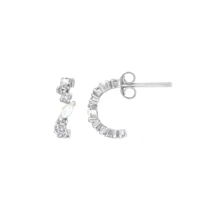 Dew Opal 13mm Wavy Stud Hoops 57296SOC