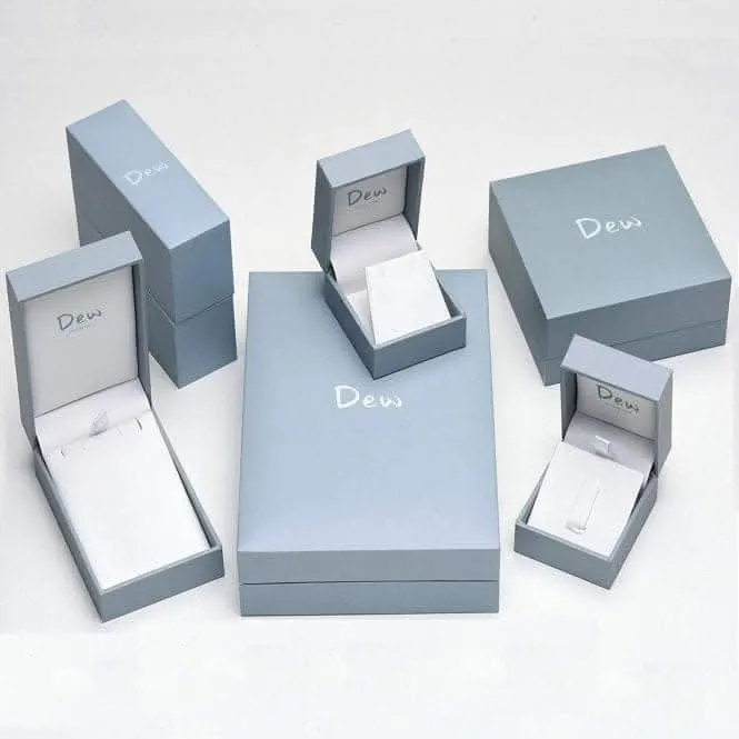 Dew Silver Dinky Blue Mother of Pearl Heart Stud Earrings 3062BMP