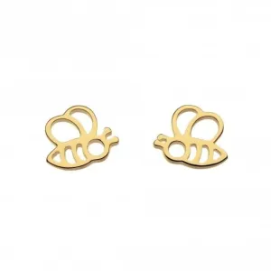 Dew Silver Honey Bee Yourself Gold Plate Bee Stud Earrings 4466GD015