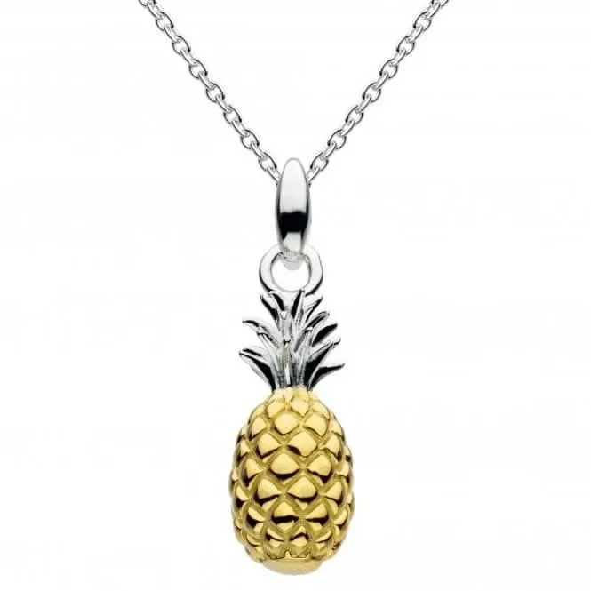 Dew Sterling Silver 3D Pineapple with Gold Plate Pendant 9464GD015
