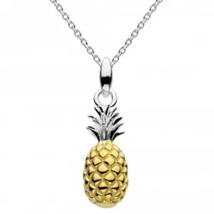 Dew Sterling Silver 3D Pineapple with Gold Plate Pendant 9464GD015