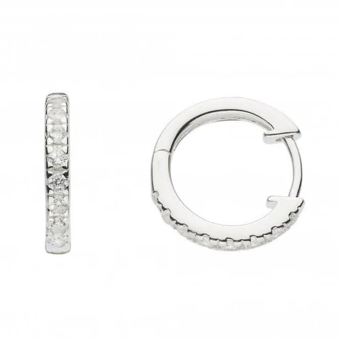 Dew Sterling Silver Cubic Zirconia Huggie Stud Earrings 5427CZ024