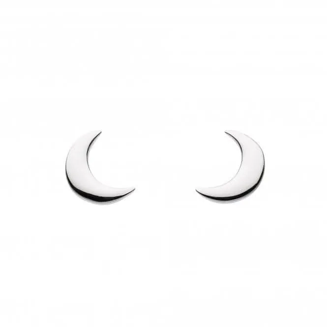 Dew Sterling Silver Dinky Crescent Moon Stud Earrings 4846HP022
