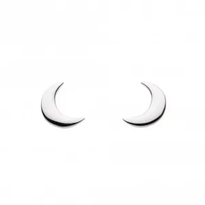 Dew Sterling Silver Dinky Crescent Moon Stud Earrings 4846HP022