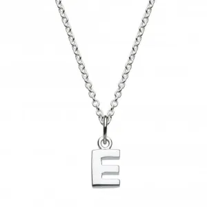 Dew Sterling Silver Dinky E Initial Pendant 9092HPE