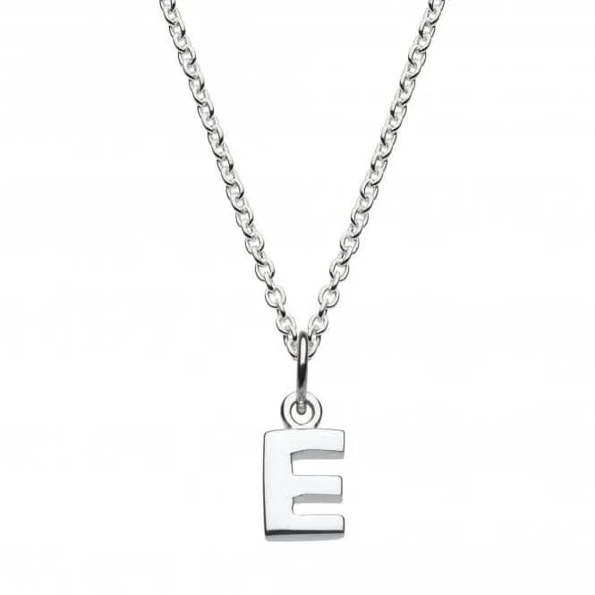 Dew Sterling Silver Dinky E Initial Pendant 9092HPE