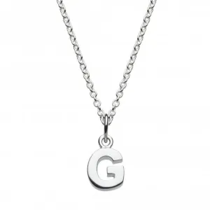 Dew Sterling Silver Dinky G Initial Pendant 9092HPG