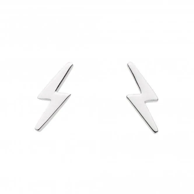 Dew Sterling Silver Dinky Lightning Bolt Stud Earrings 4845HP