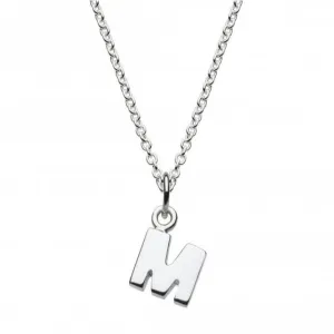 Dew Sterling Silver Dinky M Initial Pendant 9092HPM