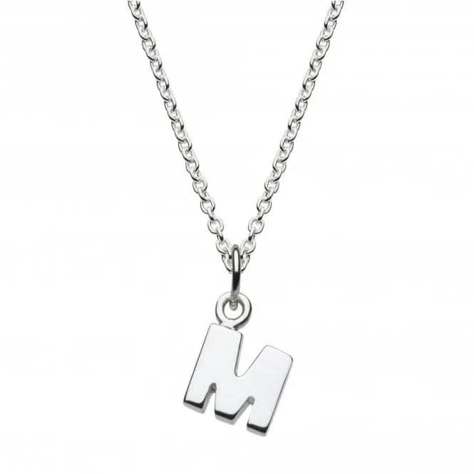 Dew Sterling Silver Dinky M Initial Pendant 9092HPM