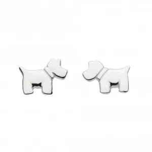 Dew Sterling Silver Dinky Mini Scotty Dog Stud Earrings 4863HP