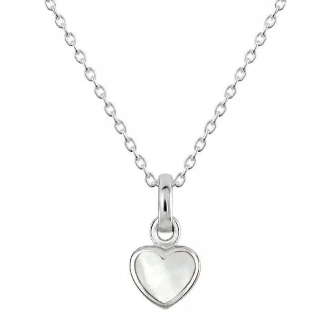 Dew Sterling Silver Dinky Mother of Pearl Heart Pendant 90632MOP