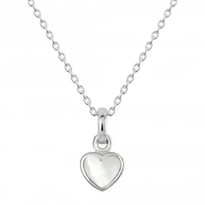 Dew Sterling Silver Dinky Mother of Pearl Heart Pendant 90632MOP