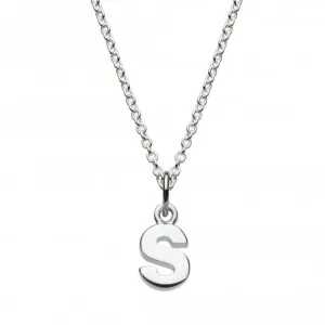 Dew Sterling Silver Dinky S Initial Pendant 9092HPS