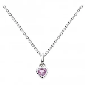Dew Sterling Silver Dinky Small Amethyst Heart Pendant 9006AM