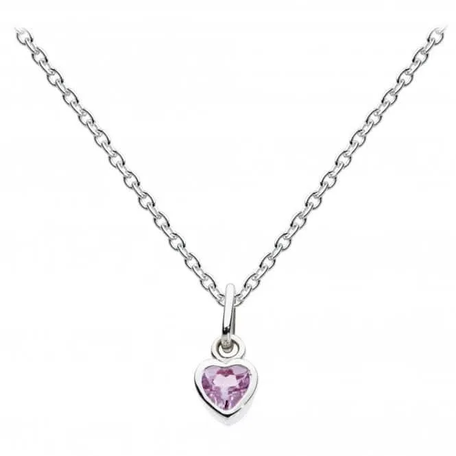 Dew Sterling Silver Dinky Small Amethyst Heart Pendant 9006AM