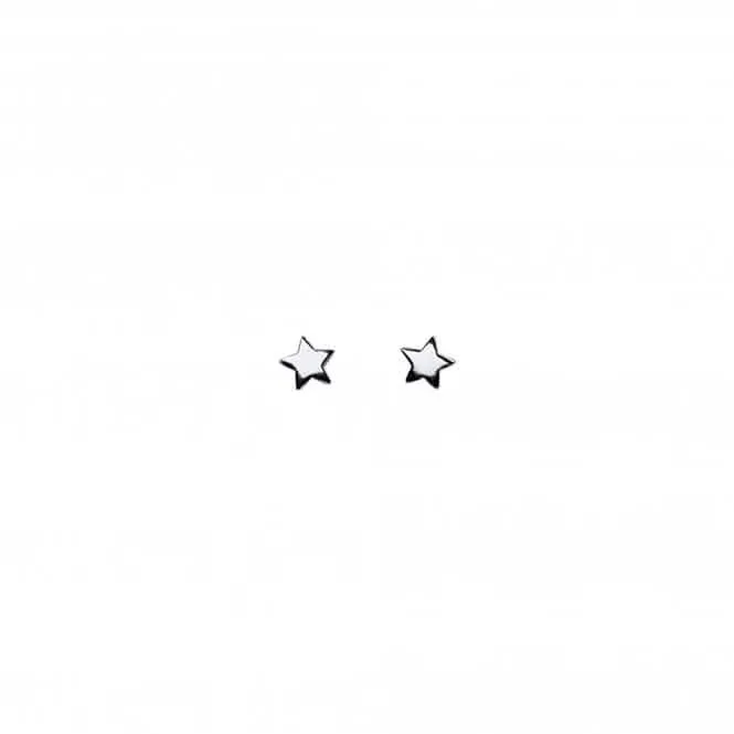 Dew Sterling Silver Dinky Small Star Stud Earrings 4406HP