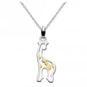 Dew Sterling Silver Giraffe with Gold Plate Pendant 9038GD015