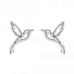 Dew Sterling Silver Humming Bird Stud Earrings 40345HP028