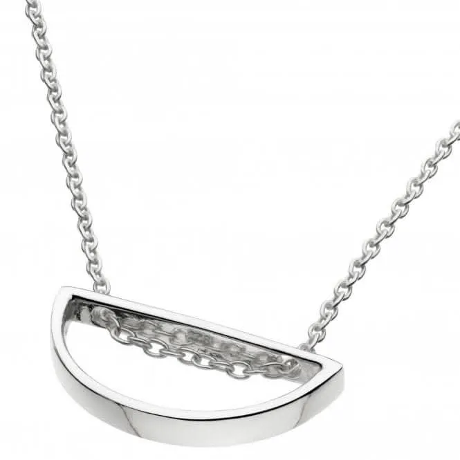 Dew Sterling Silver Open Semi Circle 18 Necklace 98015HP020
