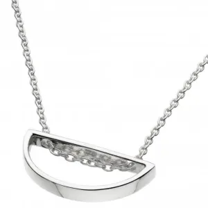 Dew Sterling Silver Open Semi Circle 18 Necklace 98015HP020