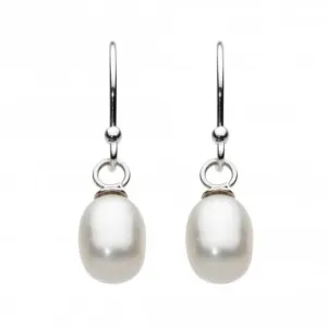 Dew Sterling Silver Oval Freshwater Pearl Drops 58298FP010