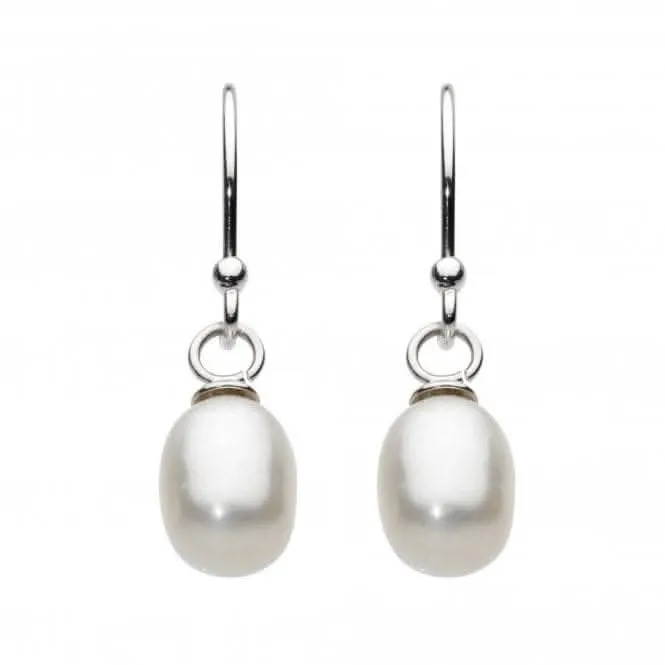 Dew Sterling Silver Oval Freshwater Pearl Drops 58298FP010