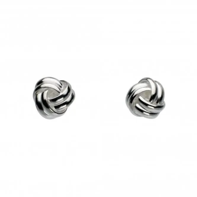Dew Sterling Silver Rounded Knot Stud Earrings 48236HP014