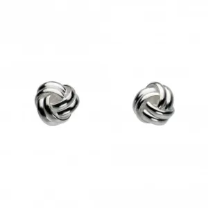 Dew Sterling Silver Rounded Knot Stud Earrings 48236HP014