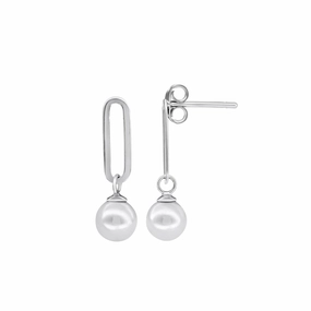 Dew 6mm Shell Pearl Oval Link Stud Drops 56923SH